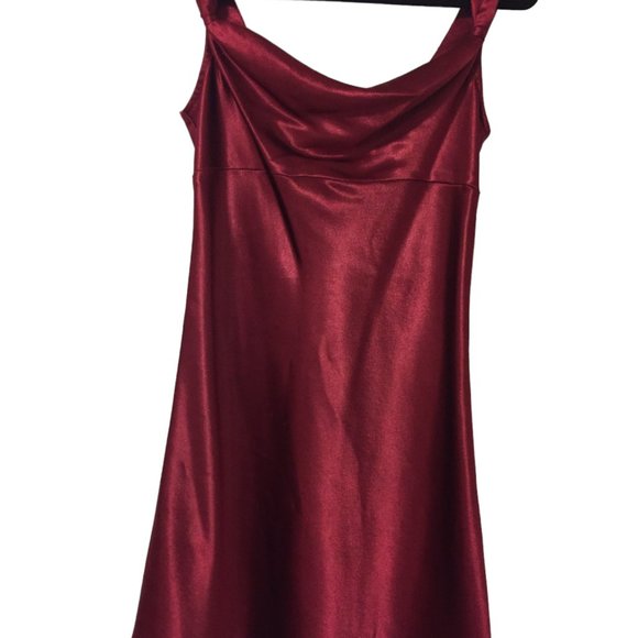 Satin Burgundy Dress - Picture 10 of 17